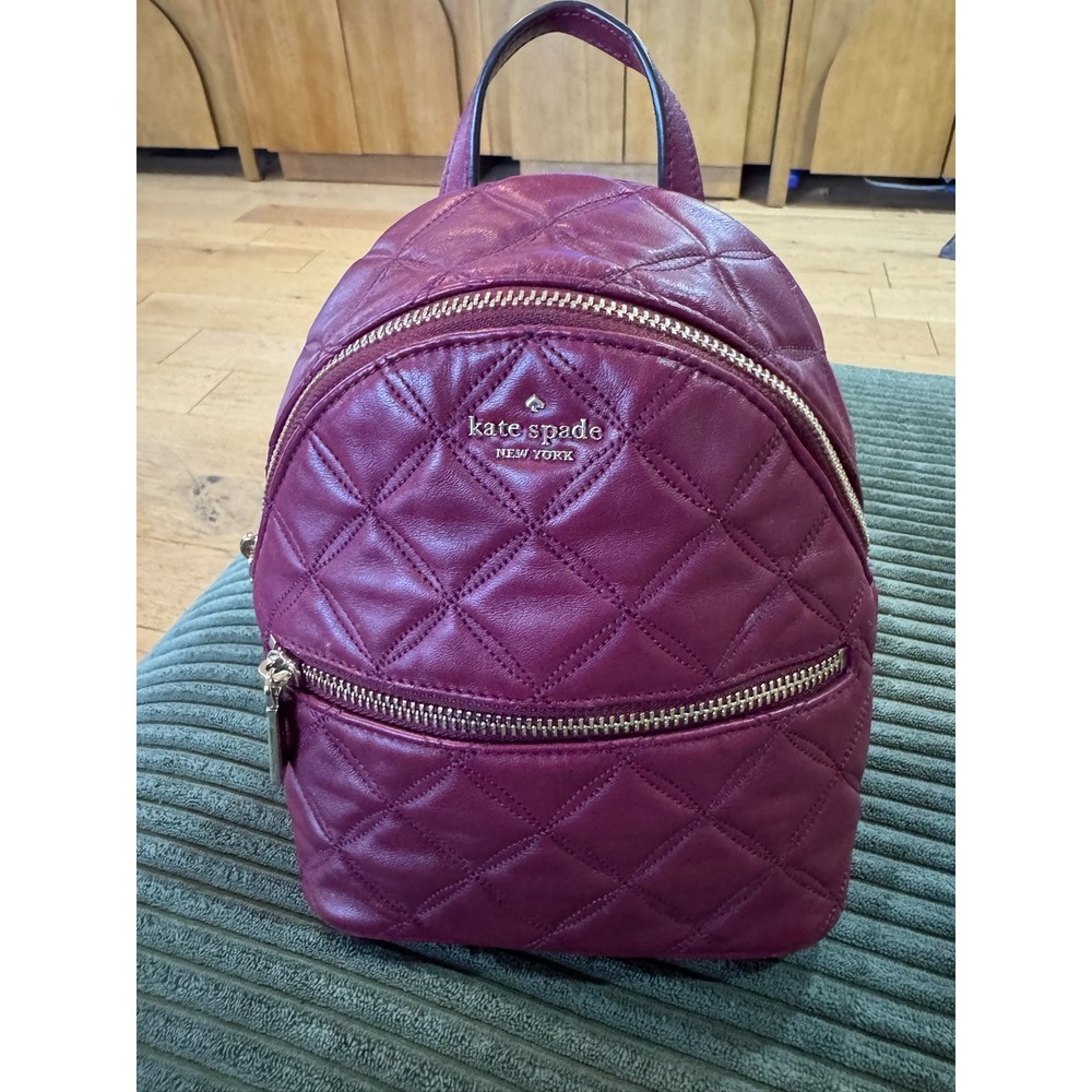 Kate Spade‎ Natalia Mini Convertable Backpack - Quilted Leather Burgundy